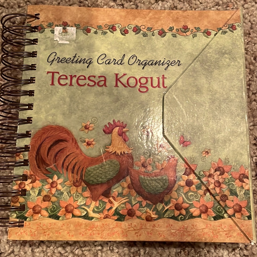 Monthly Greeting Card Organizer Spiral Bound Paperboard with 23 cards